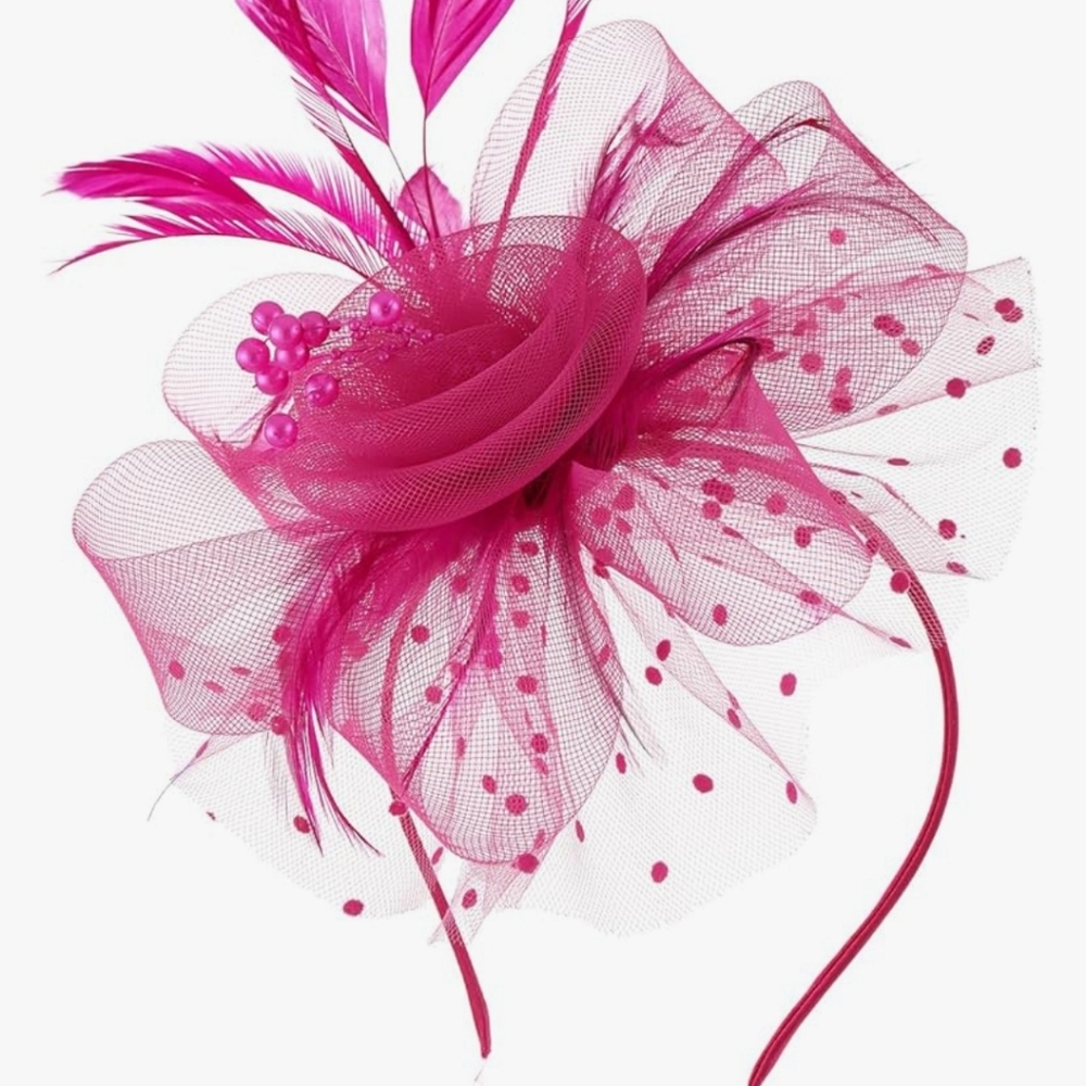 Fuchsia Fascinator Headband – Women’s Decorative Hair Accessory